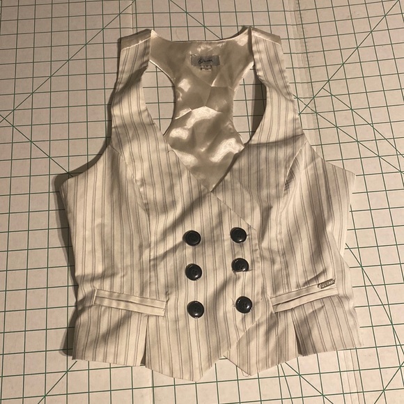 White stripped guess vest button up - Picture 1 of 4